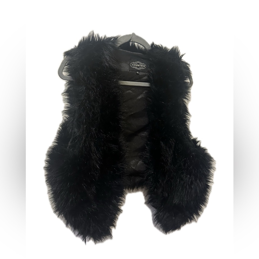 Black Faux Fur Vest